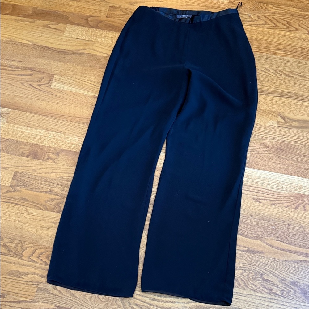 Formal black wide leg pants ,sheer over lining size 12 Liz Claiborne